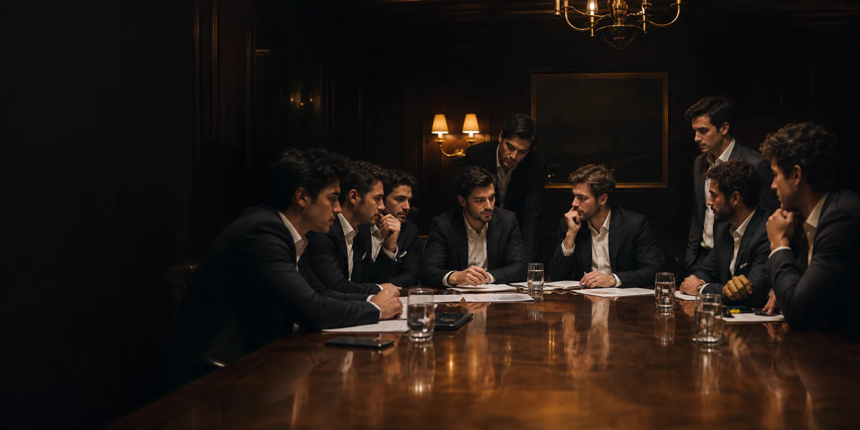 Mesa de decisão entre empresários